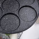 Vilde, patelnia do jajek, granitowa, 7 otworów, Black&Wood, 26 cm