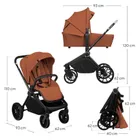 Lionelo, Mika Plus, wózek wielofunkcyjny, 3w1, Brown Rust