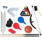 Neo-Sport + stół do gier 5w1: cymbergaj + ping-pong + bilard + koszykówka + łuk z tarczą