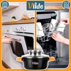 Vilde, Terruna Aroma, garnek ze szklaną pokrywką, granitowy, 16 cm, 1,2l