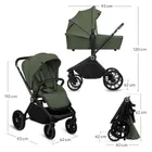 Lionelo, Mika Plus, wózek wielofunkcyjny, 3w1, Green Olive