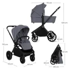 Lionelo, Mika Plus, wózek wielofunkcyjny, 3w1, Grey Stone