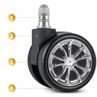 Sofotel, kółka gumowane do foteli, czarne, 5 szt.