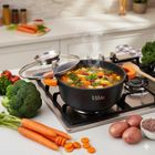 Vilde, Terruna Aroma, garnek ze szklaną pokrywką, granitowy, 20 cm, 2,1l