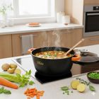 Vilde, Terruna Aroma, garnek ze szklaną pokrywką, granitowy, 28 cm, 5,8l