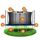 Neo-Sport, trampolina ogrodowa z siatką wewnętrzną i drabinką, 12ft/374 cm
