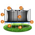 Neo-Sport, trampolina ogrodowa z siatką wewnętrzną i drabinką, 14ft/435 cm
