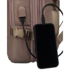 Peterson, plecak podróżny z portem USB, beżowy