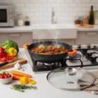 Vilde, Terruna Aroma, patelnia granitowa, ze szklaną pokrywką, głęboka, 32 cm, 4,7l