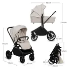 Lionelo, Mika Plus, wózek wielofunkcyjny, 3w1, Beige Sand