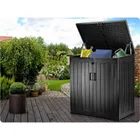 Plonos, skrzynia ogrodowa, czarna, 116-112,5-71 cm, 775l