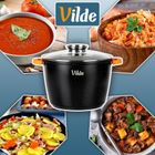 Vilde, Terruna Aroma, garnek ze szklaną pokrywką, granitowy, 28 cm, 9,7l