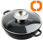 Vilde, Terruna Aroma, patelnia granitowa, ze szklaną pokrywką, głęboka, 24 cm, 2,1l