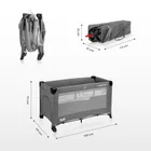 Caretero, Esti, łóżeczko turystyczne z funkcją dostawki, graphite