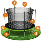 Neo-Sport, trampolina ogrodowa z siatką wewnętrzną i drabinką, 8ft/252 cm