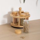 5five Simply Smart, Cozy, obrotowy pojemnik na przyprawy, 4 szklane słoiczki