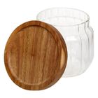 5five Simply Smart, szklany pojemnik na żywność, Harmony, z drewnianą pokrywką