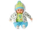 Adar, lalka bobas, niebiesko-szare ubranko, dźwięk, 45 cm