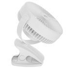 Adler, wentylator biurkowy z klipsem, akumulatorowy, biały, 15,5 cm, 360° obrót, USB-C