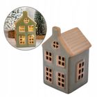 Altom Design, domek porcelanowy LED, khaki, 6,5-6-11 cm