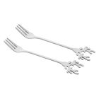 Altom Design, komplet 2 widelczyków z ozdobną końcówką, głowa renifera, srebrny, color box