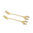 Altom Design, komplet 2 widelczyków z ozdobną końcówką, głowa renifera, złoty, color box