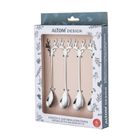 Altom Design, komplet 4 łyżeczek z ozdobną końcówką, głowa renifera, srebrny, color box