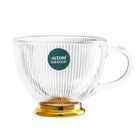 Altom Design, selena filiżanka szklana na stopce, złota, 430 ml