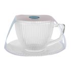 Altom Design, Selena, filiżanka szklana, ze spodkiem w opasce, 250 ml