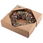 Altom Design, wianek zimowy z białymi szyszkami, 30-30-8 cm