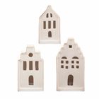 Altom Design, zestaw prezentowy: komplet domków LED ze złotą linią, 3 szt.