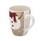 Altom Design, zimowy kubek baryłka nbc, 340 ml, z maskotką, bałwanek, w opasce