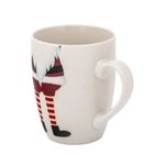 Altom Design, zimowy kubek baryłka nbc, 340 ml, z maskotką, Mikołaj, w opasce