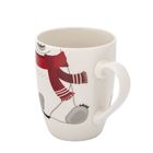 Altom Design, zimowy kubek baryłka nbc, 340 ml, z maskotką, miś, w opasce