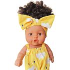 Anek dla Dzieci, lalka bobas z kokardą, żółta