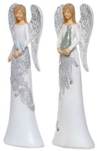 Anioł srebrny z koronką, figurka, 22,5 cm