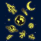 Apli Kids, naklejki świecące w ciemności, kosmiczna przygoda