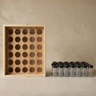 Aromelio, Palette, bambusowy organizer na przyprawy z montażem do ściany, 30 słoiczków, 4,5-9 cm