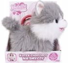 Artyk, kot chodzący na smyczy, zabawka interaktywna, biało szary