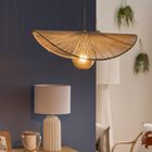 Atmosphera, Adelia, lampa wisząca z bawełny, biała, 58-56-100 cm