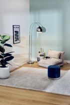 Atmosphera, Floris, lampa podłogowa łukowa, metalowa, srebrna, 177 cm