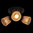 Atmosphera, Lio, lampy sufitowe, 3 klosze z plecionego bambusa, 3xśrednica 25 cm