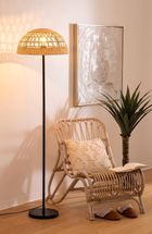 Atmosphera, Rory, lampa podłogowa z plecionym abażurem, 40-150,5 cm