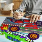 Auta, Wyklejanie plasteliną, zestaw kreatywny, 40-30 cm