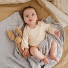 BabyOno, kocyk dzianinowy, bawełniany, szary