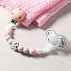 BabyOno, Natural Nursing, zawieszka do smoczka, różowa