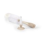 BabyOno, szczotka do butelek i smoczków, samostojąca z przyssawką i chowaną mini szczoteczką, beżowa