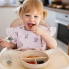 BabyOno, sztućce dla dzieci, stal nierdzewna, szałwiowy