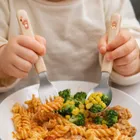 BabyOno, sztućce dla dzieci ze stali szlachetnej, beżowe