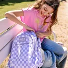 BackUp, plecak szkolny, 3-komorowy, Szachownica Fiolet